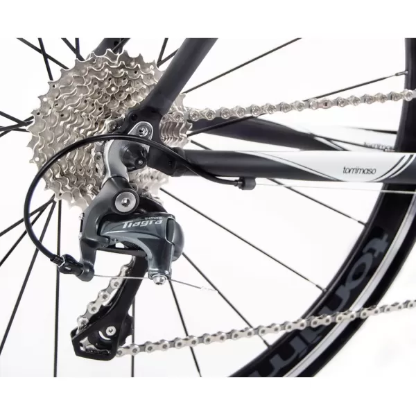 imageTommaso Monza Endurance Aluminum Road Bike Carbon Fork Shimano Tiagra 20 Speeds Aero Wheels Matte Black BlueMatte Black