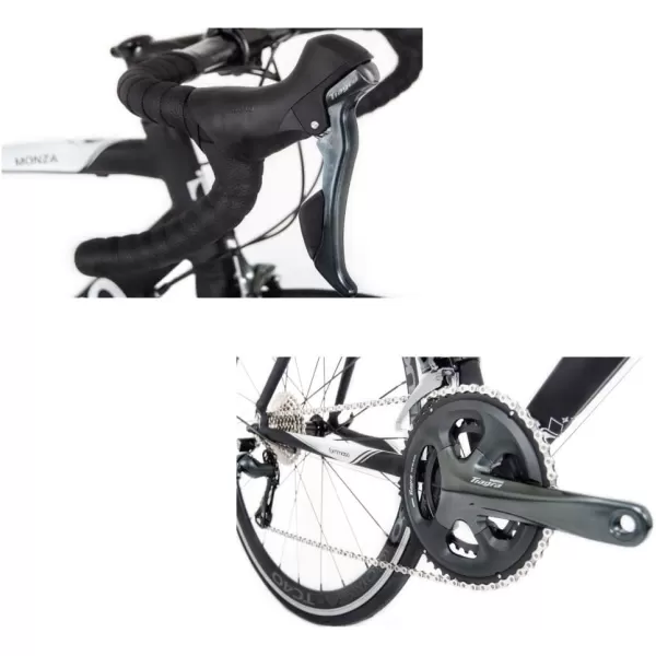 imageTommaso Monza Endurance Aluminum Road Bike Carbon Fork Shimano Tiagra 20 Speeds Aero Wheels Matte Black BlueMatte Black