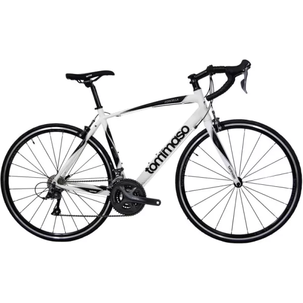 imageTommaso Forcella Endurance Aluminum Road Bike Carbon Fork Shimano Claris R2000 24 Speeds Aero Wheels Matte Black Matte WhiteMatte White