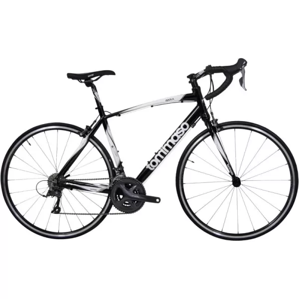 imageTommaso Imola Endurance Aluminum Road Bike Shimano Claris R2000 24 Speeds Black White Burnt OrangeBlack