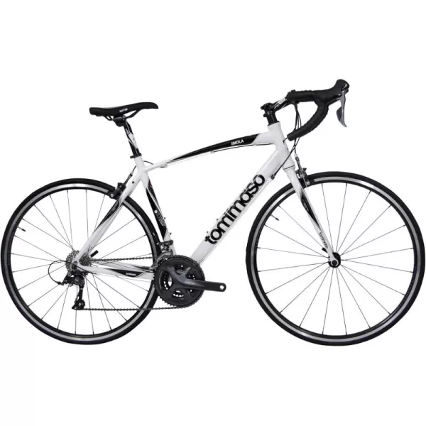 imageTommaso Imola Endurance Aluminum Road Bike Shimano Claris R2000 24 Speeds Black White Burnt OrangeWhite