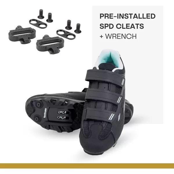 imageTommaso Terra 100 Womens Indoor Cycling Ready MTB Road Shoe with Compatible SPD Cleat  BlackTeal  43