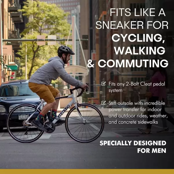 imageTommaso Indoor Cycling Shoes MenGravel Bike ShoesSPD Cycling Shoes Walkable Cycling ShoesSPD ShoesRoad Bike Shoes MenCycling Shoes MenMens Cycling ShoesPre Installed CleatsBlackGrey