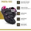 imageTommaso Pista Cycling Shoes for WomenPeloton Cycle Shoes WomenSpin Shoes Women Indoor CyclingDeltaampampSPD Compatible Cycling ShoesIndoor Cycling Shoes for WomenPeloton ShoesWomen Shoes NO CleatsBlackPink Velcro Straps