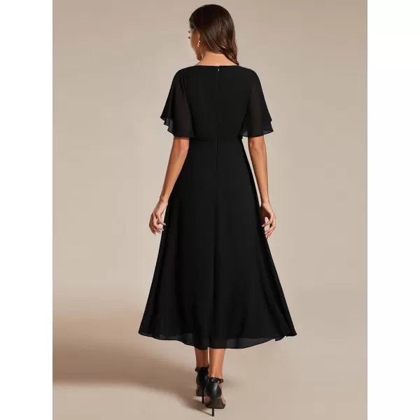 imageEverPretty Womens Cocktail Dresses V Neck ALine Elastic High Waist Wedding Guest Evening Party Maxi Dress 02093Black