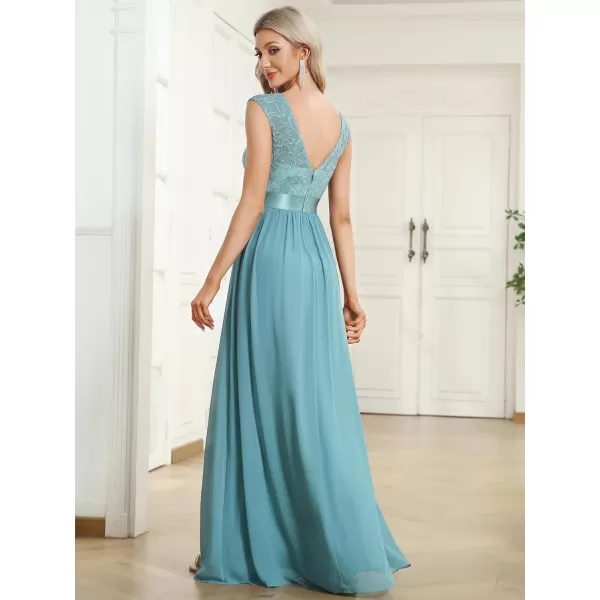 imageEverPretty Womens Womens Ruched Empire Wasit Bridesmaid Dresses 0646Demin Blue