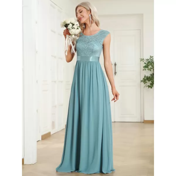 imageEverPretty Womens Womens Ruched Empire Wasit Bridesmaid Dresses 0646Demin Blue