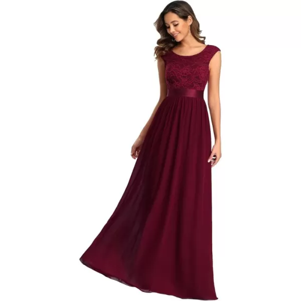 imageEverPretty Womens Womens Ruched Empire Wasit Bridesmaid Dresses 0646Burgundy