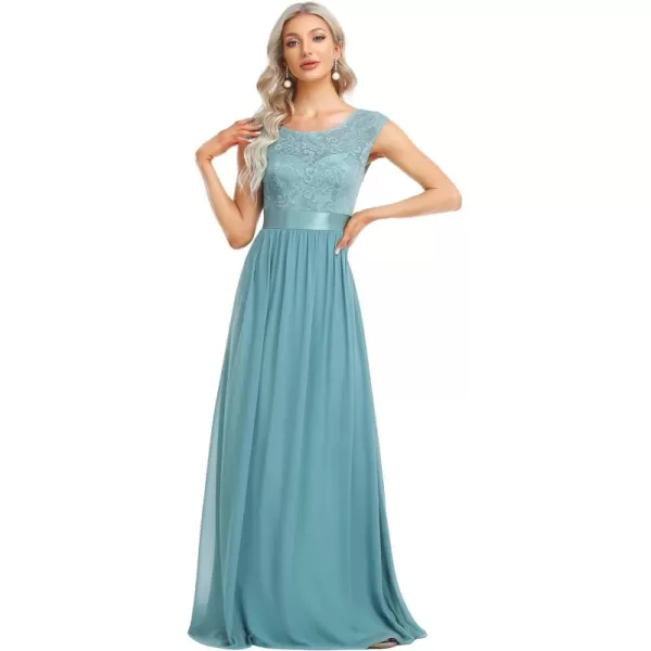 imageEverPretty Womens Womens Ruched Empire Wasit Bridesmaid Dresses 0646Demin Blue