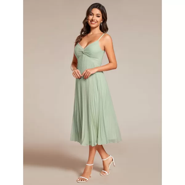 imageEverPretty Womens A Line Sling Semi Formal Dresses Sleeveless Pleated Midi Tea Dress 02116Mint Green