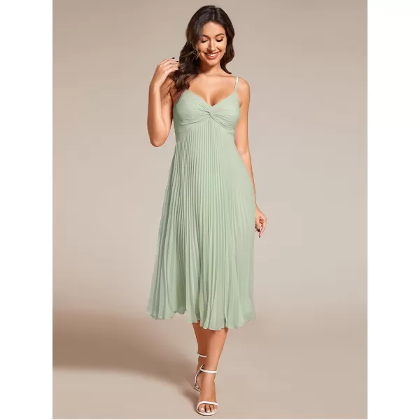 imageEverPretty Womens A Line Sling Semi Formal Dresses Sleeveless Pleated Midi Tea Dress 02116Mint Green