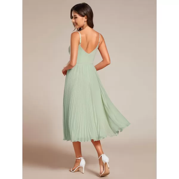 imageEverPretty Womens A Line Sling Semi Formal Dresses Sleeveless Pleated Midi Tea Dress 02116Mint Green