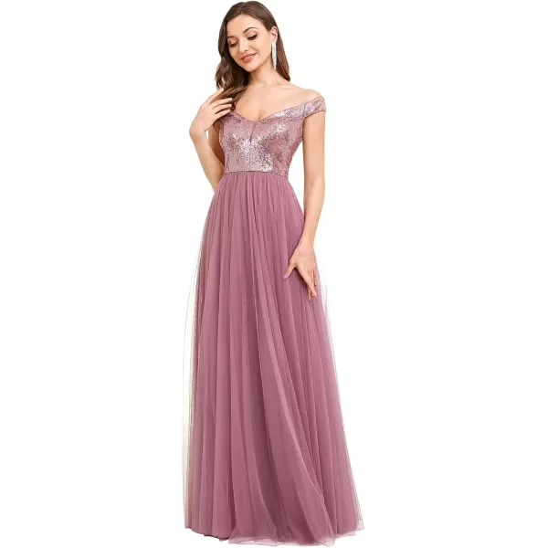 imageEverPretty Womens V Neck Sequin Tulle A Line Evening Formal Dress 0277Orchid