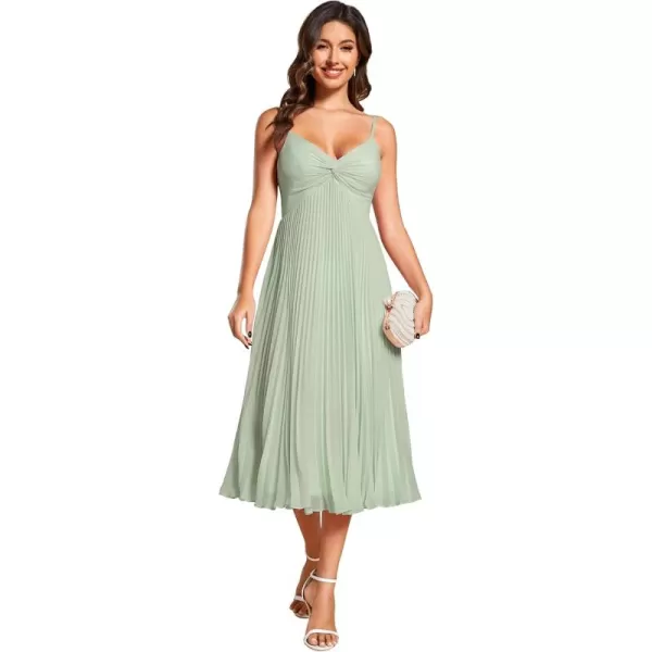 imageEverPretty Womens A Line Sling Semi Formal Dresses Sleeveless Pleated Midi Tea Dress 02116Mint Green