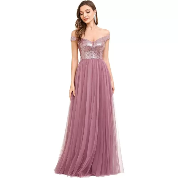 imageEverPretty Womens V Neck Sequin Tulle A Line Evening Formal Dress 0277Orchid