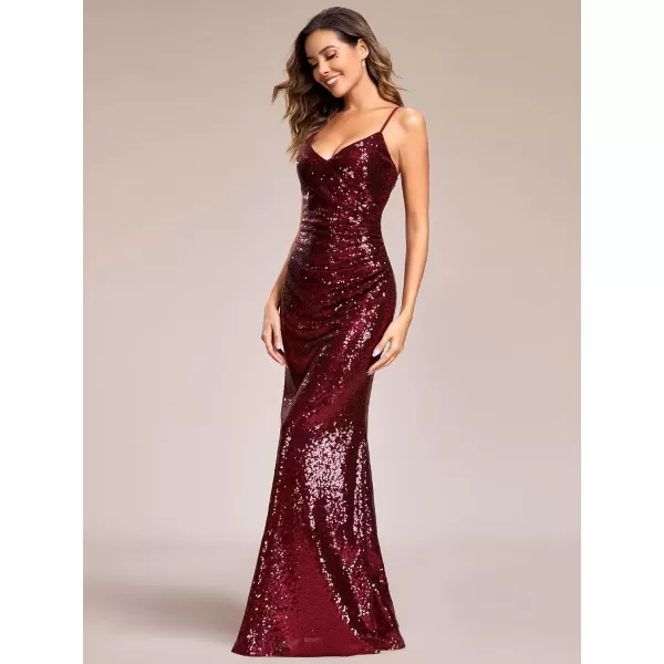 imageEverPretty Women Sweetheart Mermaid Sequin Floor Length Evening Prom Gowns 07339USABurgundy