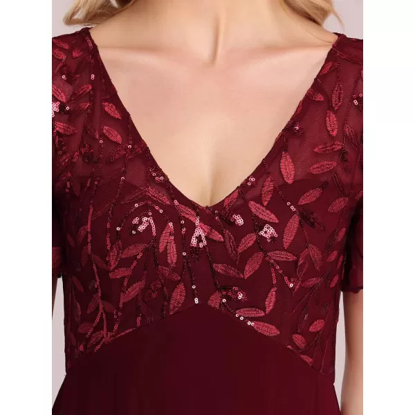 imageEverPretty Womens ALine Sweetheart Illusion Embroidered Maxi Party Evening Dress 7706Burgundy