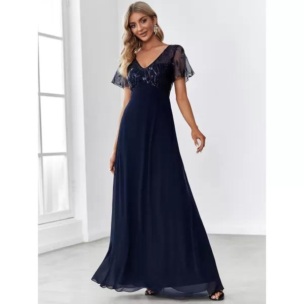 imageEverPretty Womens ALine Sweetheart Illusion Embroidered Maxi Party Evening Dress 7706Navy