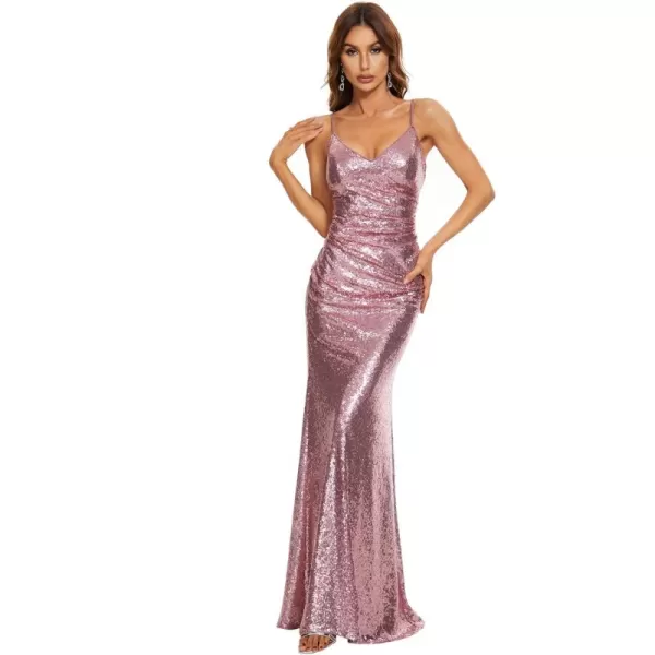 imageEverPretty Women Sweetheart Mermaid Sequin Floor Length Evening Prom Gowns 07339USAOrchid