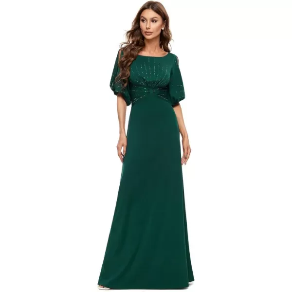 imageEverPretty Womens Round Neck Hollow Out Sleeves Mermaid Beaded Formal Dresses 0544USAGreen