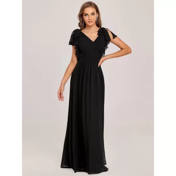 imageEverPretty Womens ALine Wedding Bridesmaid Dress Long Formal Dress 7709Black