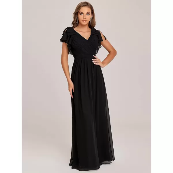 imageEverPretty Womens ALine Wedding Bridesmaid Dress Long Formal Dress 7709Black