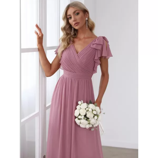 imageEverPretty Womens ALine Wedding Bridesmaid Dress Long Formal Dress 7709Orchid