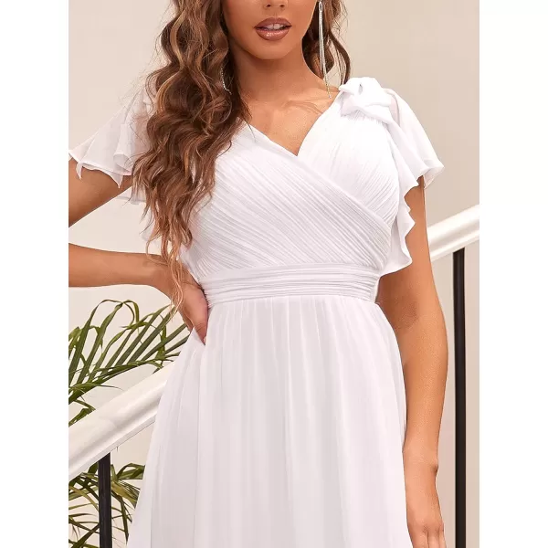 imageEverPretty Womens ALine Wedding Bridesmaid Dress Long Formal Dress 7709White