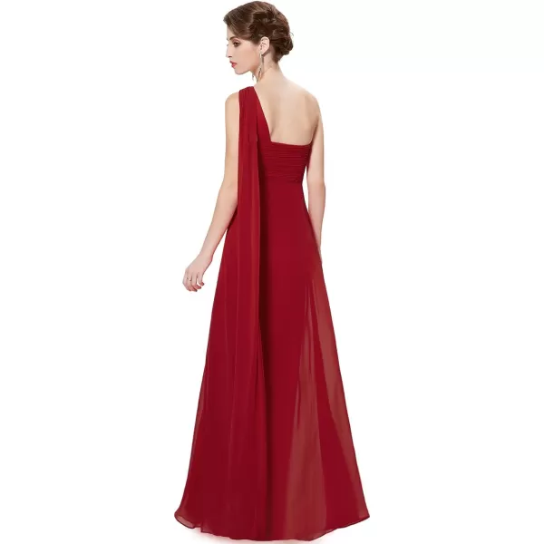 imageEverPretty Womens Summer OneShoulder Empire Waist Chiffon Pleated Maxi Formal Dress 09816Burgundy