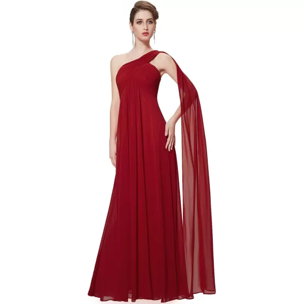 imageEverPretty Womens Summer OneShoulder Empire Waist Chiffon Pleated Maxi Formal Dress 09816Burgundy