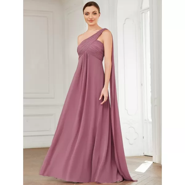 imageEverPretty Womens Summer OneShoulder Empire Waist Chiffon Pleated Maxi Formal Dress 09816Orchid