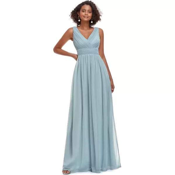 imageEverPretty Womens VNeck High Wasit Glitter Maxi Evening Dress 07764USABlue