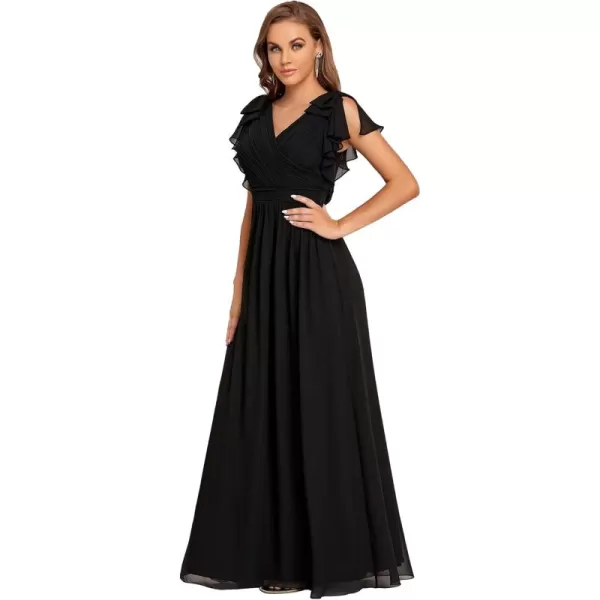 imageEverPretty Womens ALine Wedding Bridesmaid Dress Long Formal Dress 7709Black