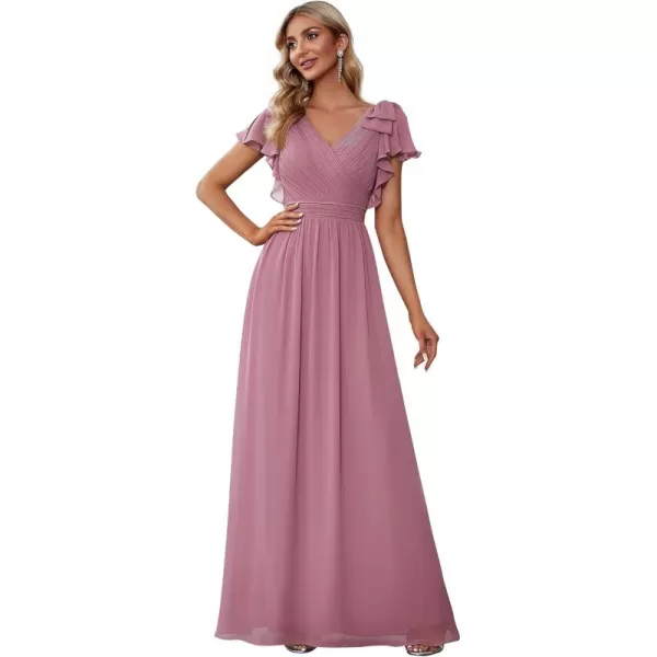 imageEverPretty Womens ALine Wedding Bridesmaid Dress Long Formal Dress 7709Orchid