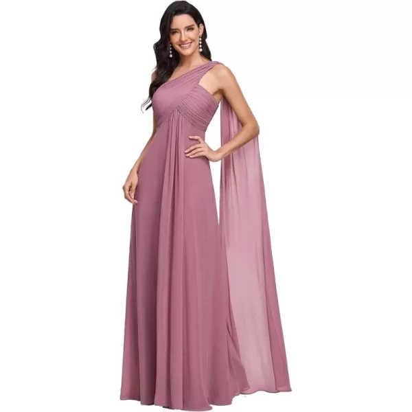 imageEverPretty Womens Summer OneShoulder Empire Waist Chiffon Pleated Maxi Formal Dress 09816Orchid