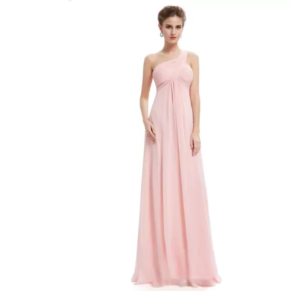 imageEverPretty Womens Summer OneShoulder Empire Waist Chiffon Pleated Maxi Formal Dress 09816Pink