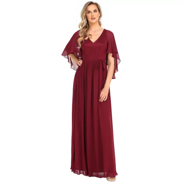 imageEverPretty Womens Aline Shawl Vneck Chiffon Evening Party Dress 0640Burgundy