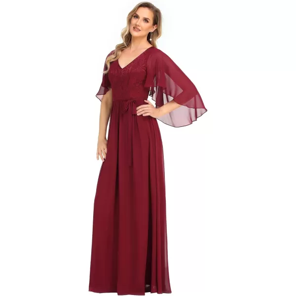 imageEverPretty Womens Aline Shawl Vneck Chiffon Evening Party Dress 0640Burgundy