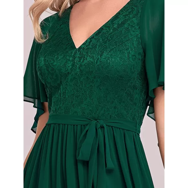 imageEverPretty Womens Aline Shawl Vneck Chiffon Evening Party Dress 0640Dark Green