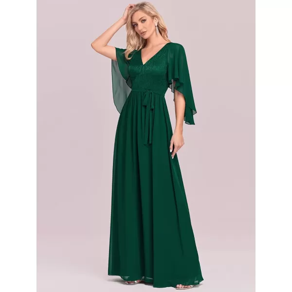 imageEverPretty Womens Aline Shawl Vneck Chiffon Evening Party Dress 0640Dark Green