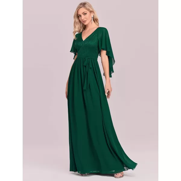 imageEverPretty Womens Aline Shawl Vneck Chiffon Evening Party Dress 0640Dark Green