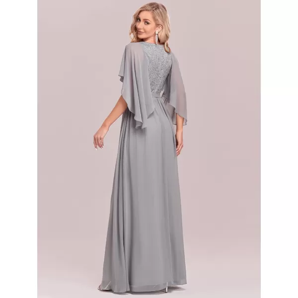 imageEverPretty Womens Aline Shawl Vneck Chiffon Evening Party Dress 0640Gray