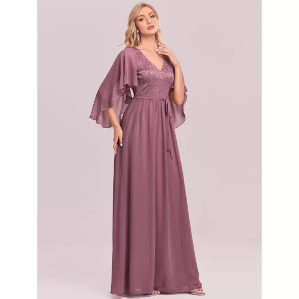 imageEverPretty Womens Aline Shawl Vneck Chiffon Evening Party Dress 0640Orchid