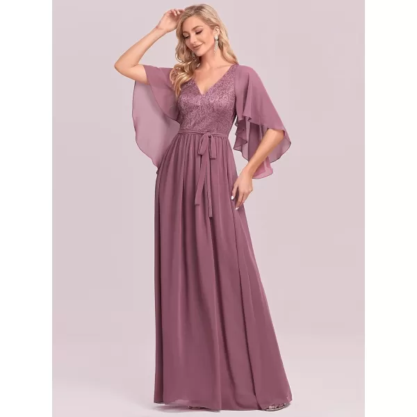 imageEverPretty Womens Aline Shawl Vneck Chiffon Evening Party Dress 0640Orchid