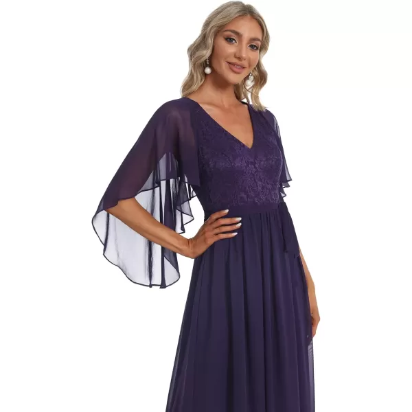 imageEverPretty Womens Aline Shawl Vneck Chiffon Evening Party Dress 0640Purple