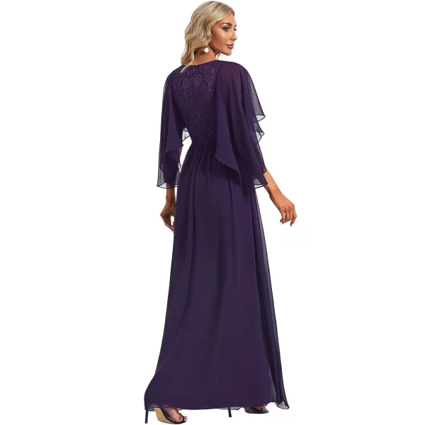 imageEverPretty Womens Aline Shawl Vneck Chiffon Evening Party Dress 0640Purple