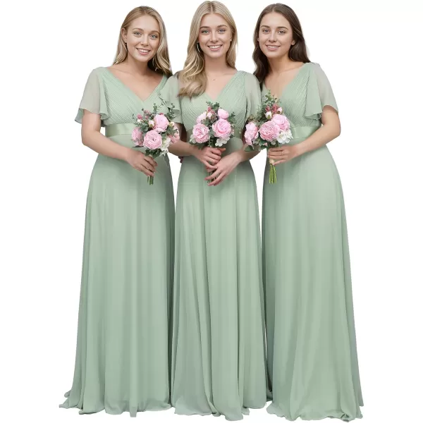 imageEverPretty Womens Formal Dress Short Sleeve VNeck Evening Dress Floor Length Mother of The Bride Dress 09890Mint Green