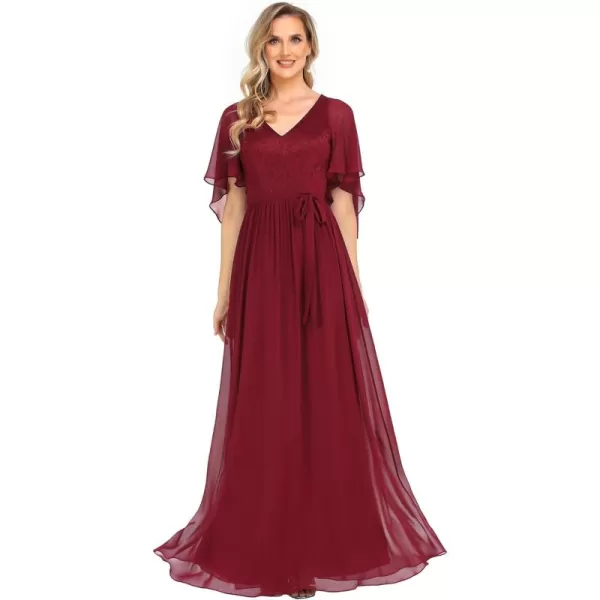 imageEverPretty Womens Aline Shawl Vneck Chiffon Evening Party Dress 0640Burgundy