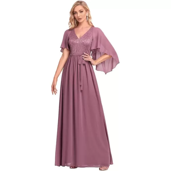 imageEverPretty Womens Aline Shawl Vneck Chiffon Evening Party Dress 0640Orchid