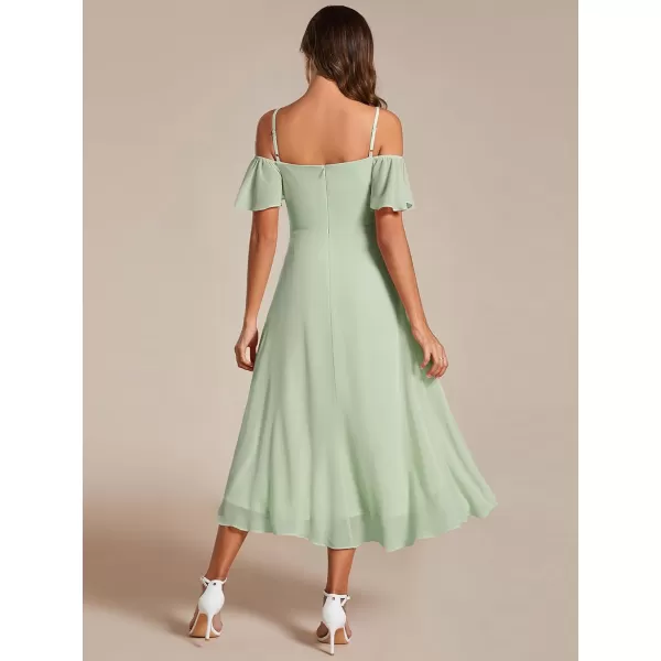 imageEverPretty Womens Chiffon Summer Off Shoulder Formal Dress High Low Midi Wedding Guest Dresses 02103Mint Green